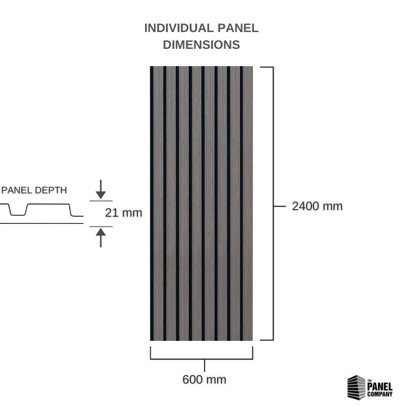 STRIVO Wide Acoustic Slat Wall Panel - Walnut